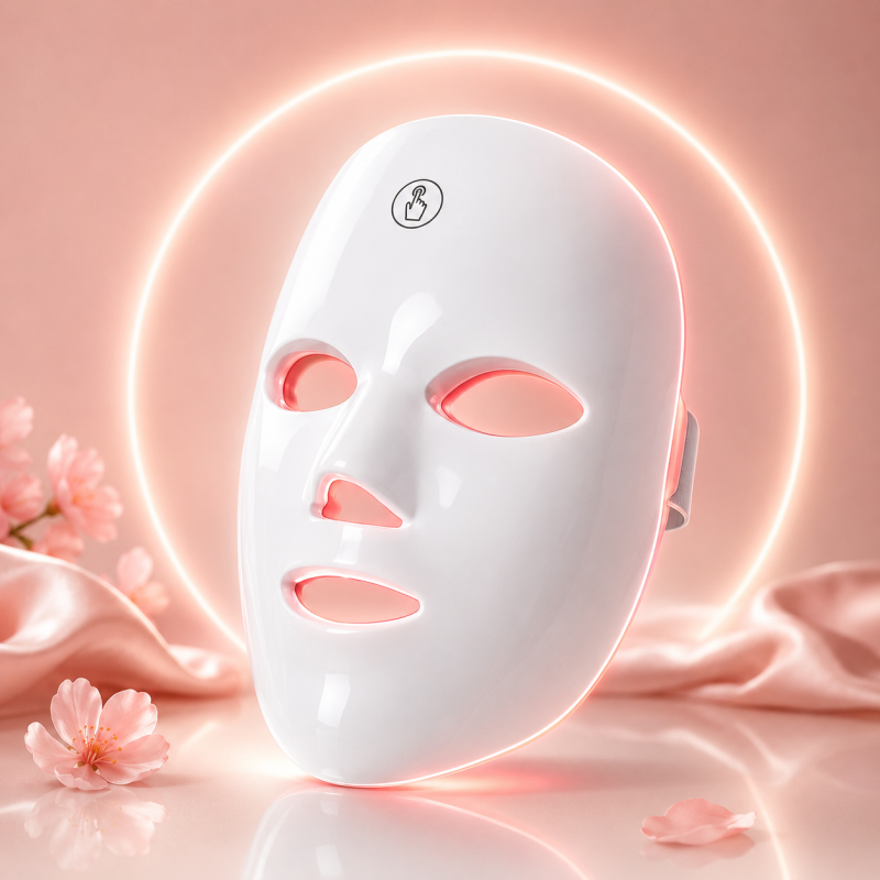 Máscara Facial LED 7 Cores Recarregável | Fototerapia Anti-idade e Skinc