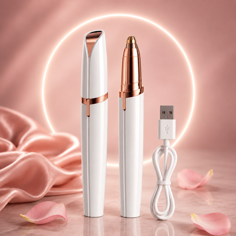 Caneta Depiladora Elétrica p/ Sobrancelhas Recarregável USB