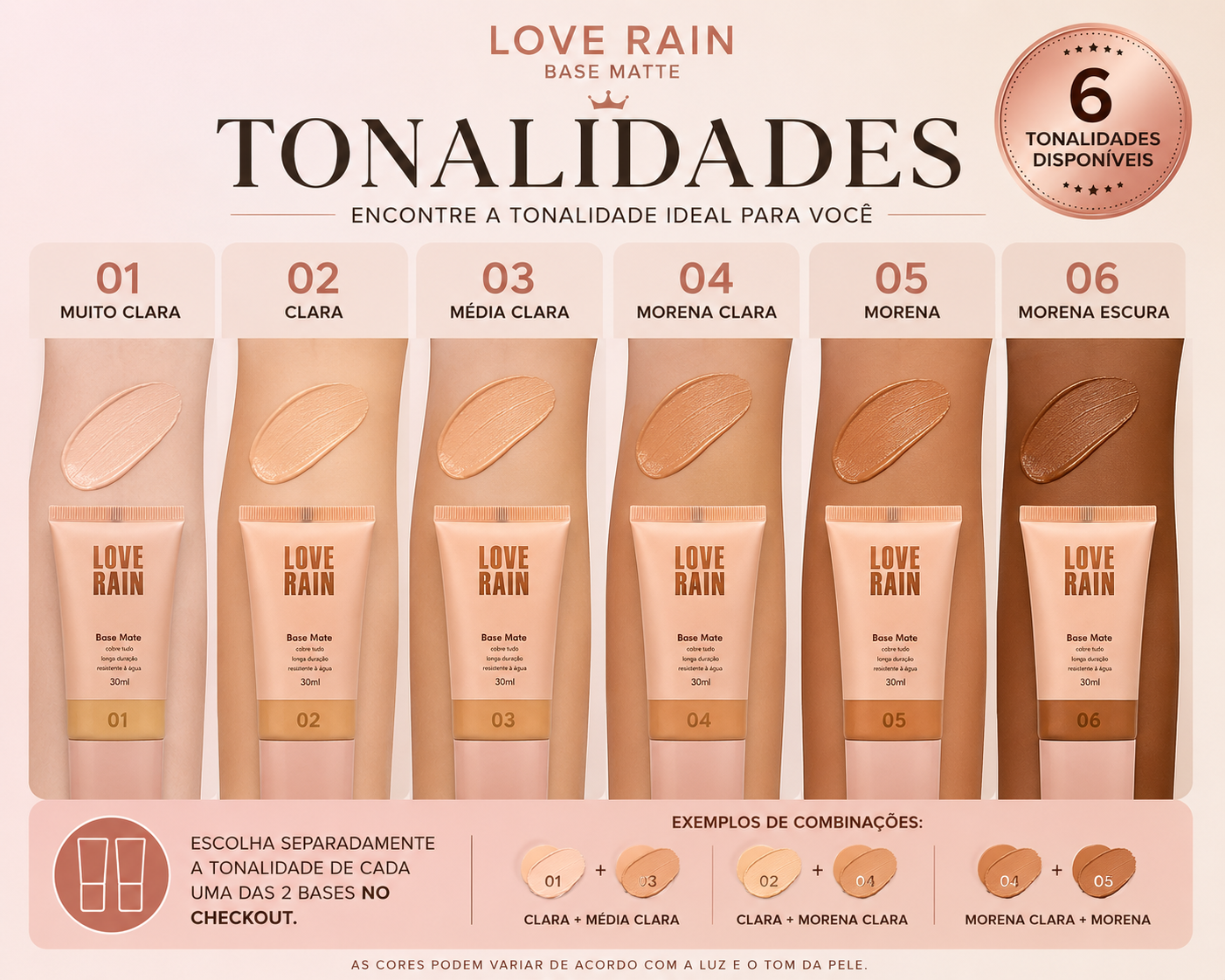 Kit 2 Bases Matte Love Rain — Escolha as Tonalidades - Imagem 2