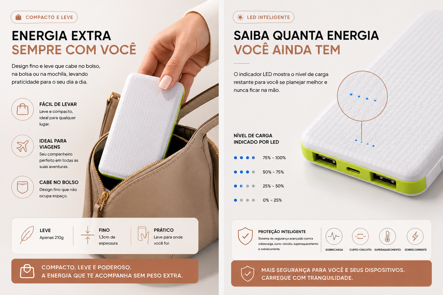 Carregador Portátil 10.000mAh | Power Bank Compacto USB - Imagem 3