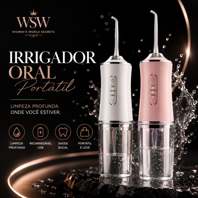 Irrigador Oral Portátil de Alta Pressão – Limpeza Profunda (Cores Sortidas)