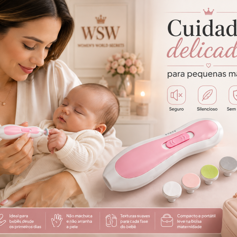 Aparador de Unhas Elétrico Infantil Premium – Seguro, Silencioso e Portátil